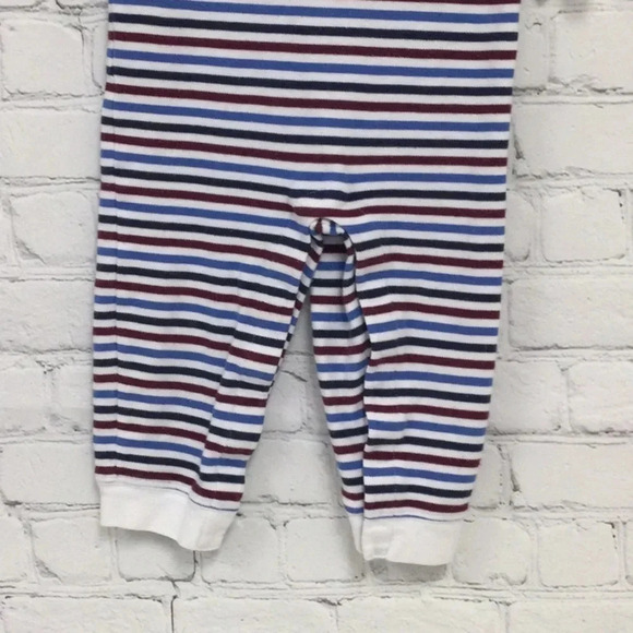 Janie & Jack 12-18M Striped Button Long Sleeve Romper - Picture 2 of 8
